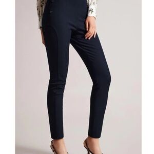 NEW $195 Ted Baker size 4 Liroi high waist legging pant navy blue stretch